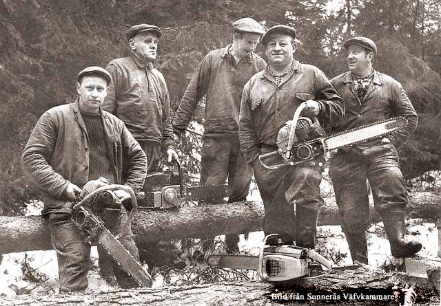 Josef Klöfver, Hjalmar Andersson, okänd, Hugo Palm och Janne Andersson Sunnerås Väfkammare